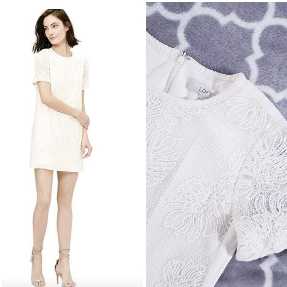 Loft Cream / White Palm Stitched Dress